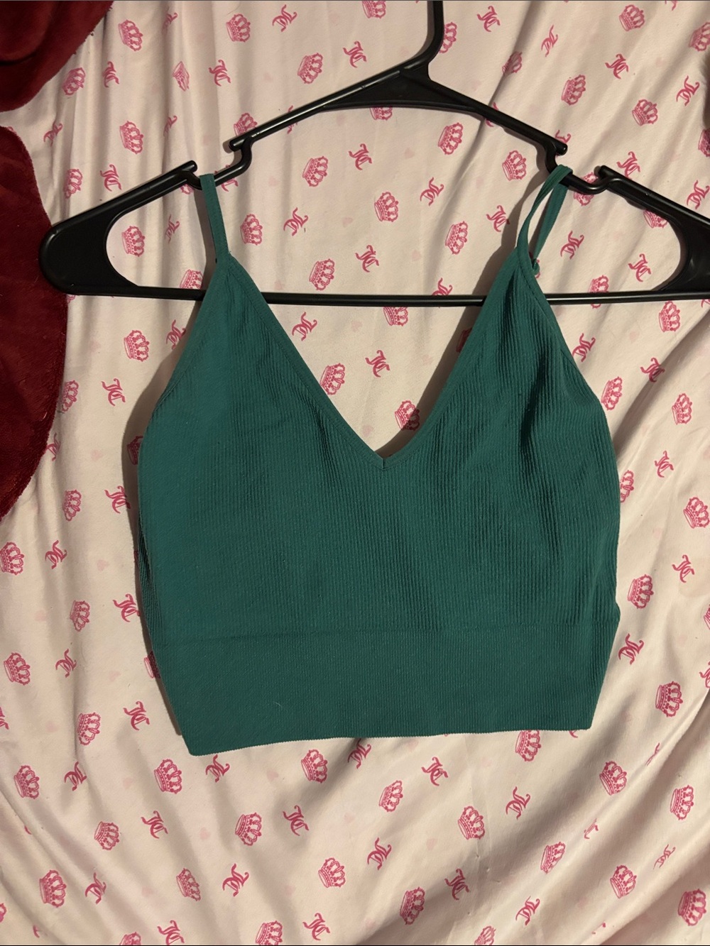 Bozzolo Teal Ribbed V-Neck Camisole
